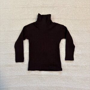 The Simple Folk chocolate brown ribbed knit turtleneck